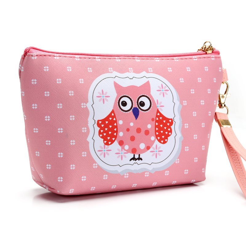 Owl makeup bag lady hand bag