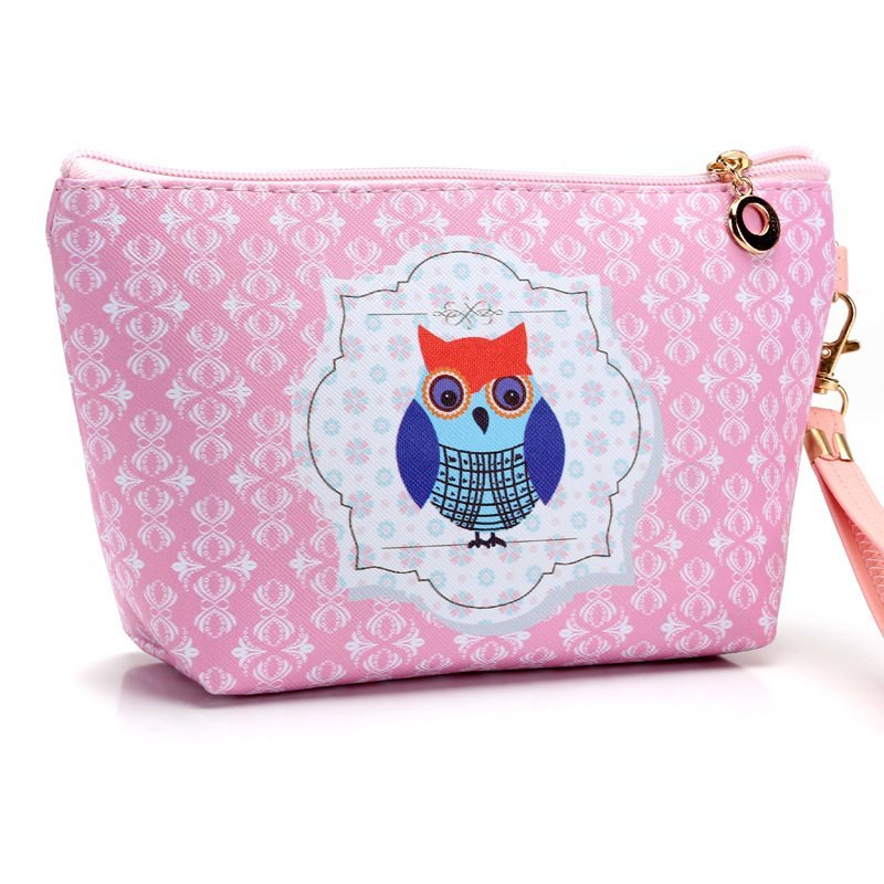 Owl makeup bag lady hand bag