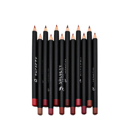 12 Color Matte Lipstick Lip Liner Suit